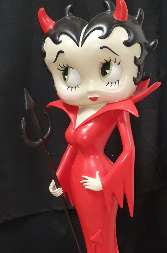 Beschietingen Tegenhanger Papa Betty Boop red Devil 96cm - Betty Boop Duivel - BB Decoratie beeld New  Boxed - https://www.supermariobross.nl