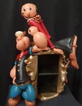 Popeye en Olive Cd holder - King Features Syndicate Popeye & Olive on Spinach Cartoon Comic Figurine Can
