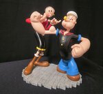 Popeye and Olive Swooning Retired Cartoon Comic Resin Sculpture 21cm Boxed