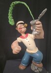 Popeye Eating Spinach Retired 1999 Cartoon Comic Resin Sculpture 62cm Used