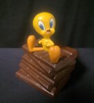 Tweety on Stones Sitting Coin Bank Spaarpot Warner Bros Rare Vintage 