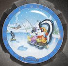 WB looney Tunes WARNER BROS GALLERY COLLECTOR'S EDITION PLATE FISHING FOR COMPLIMENTS Plate Boxed