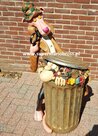 Pink Panther and Clouseau garbage Can Big Fig Statue Universe 115cm High very rare Cartoon Figure litter Bin Used