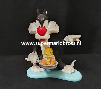 Sylvester & Tweety Making an Omelet - David Kracov Gallery Figurine Warner Bros Collectible Polyresin Decoratiefiguur Boxed