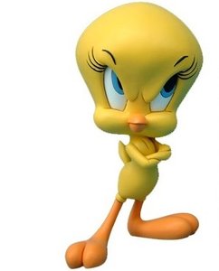 Angry Tweety Pie Cartoon Sculpture 20cm hoog - looney Tunes Warner Bros angry tweety decoration New Boxed