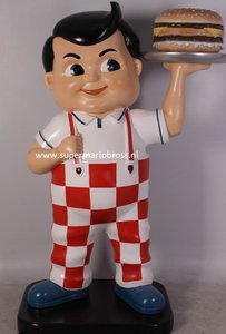 American Big Boy Hamburger Holding 6 Ft Dekoratie Beeld - Retro Big Boy Restaurant Advertising Sixties Style - Replika