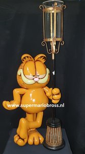 Garfield with Glass Candle Holder  80cm High life size Polyester Cartoon Comic Statue 