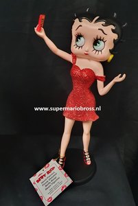 Betty Boop Making selfie Red Glitter New 2020 Figurine - betty boop maakt een selfie met Gsm Polyresin Figurine Boxed collectible