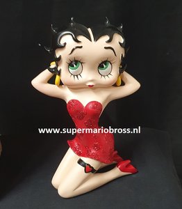 Betty Boop Kneeling Red Glitter Dress new & Boxed Collectible Figurine - betty boop knielend rode glitter jurk deco beeldje