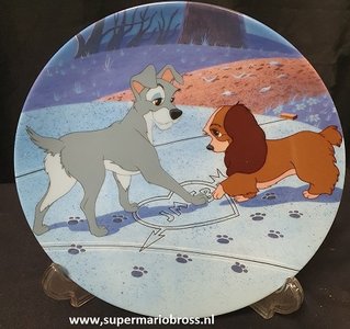 Lady and the Tramp Puppy Love Walt Disney Cartoon Comic Collector Plate