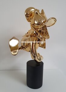 Donald Duck Chromed Gold Exited Leblon Delienne Cartoon Comic Collectible Original Statue Boxed