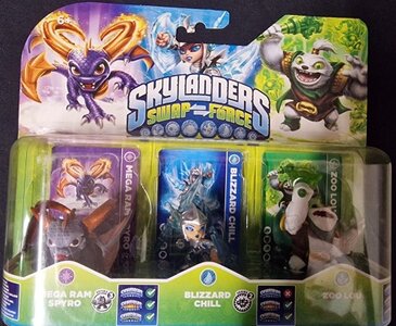 Skylanders Swap Force 3 Pack Mega Ram Spyro Blizzard Chill Zoo Lou Action Figurines