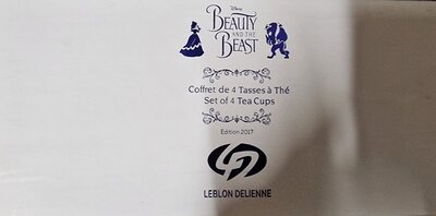 Beauty and the Beast Set Of 4 Tea Cups Leblon Delienne Edition 2017 Retired Boxed New