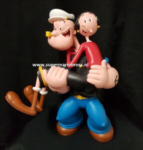 Popeye Holding Olive Oyl Resin Statue Kfs Cartoon Comic Collectible Rare Statue New Boxed