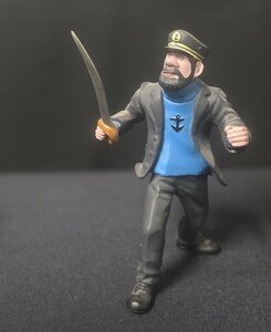 Captain Haddock with Sword Kuifje Plastoy Pvc Figur Aventures Of TinTin 
