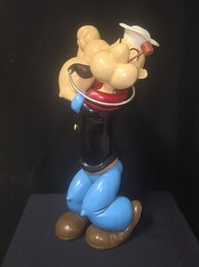 Popeye Golfer Vintage Polyester Rare Cartoon Comic Statue 42cm high Boxed