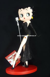 Betty Boop Classic Singer Black Glitter New - Betty Boop Black Glitter Dekoratiebeeldje