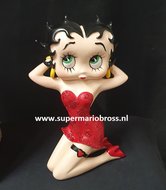 Betty Boop Kneeling Red Glitter Dress new &amp; Boxed Collectible Figurine - betty boop knielend rode glitter jurk deco beeldje