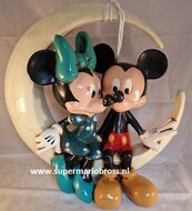 Mickey &amp; Minnie in The Moon Walt Disney Cartoon Comic Collectible Cracked Painting New