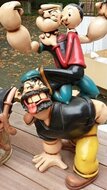 Popeye Brutus en Olive Table Original Popeye Tisch Cartoon Comic Big Fig Statue Used