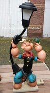 Popeye With Streetlamp - Resin beeld