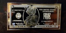 Scrooge The United States of Duckburg Gold-Plated 5 Dollars Baar New 