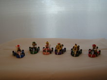 MARIO Pull Back Kart Figuren - Mario Pull Back Kart - 6 STUKS