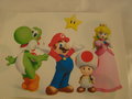 Strijkpatroon Mario, Princes,Yoshi en Toad