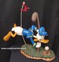 Walt Disney Donald Duck Angry Golfing Polyester Statue - Donald Kwaad met Golf Clubs sculpture very Rare