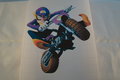 Strijkpatroon  Waluigi op Crossmotor - iron on figure