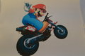 Strijkpatroon Mario op Crossmotor,