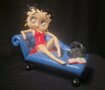 Betty Boop on Blue Sofa Kfs Cartoon Comic Collectible Sculpture Retired Used fig
