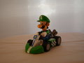 LUIGI KART FIGUUR, pull back cart 15 x 10 cm groot lakschade