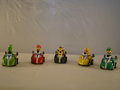 MARIO Pull Back Kart Figure - Setje van 5 Mario Race Figuren