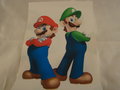 Strijkpatroon Mario & Luigi stoer naast elkaar