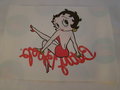 Strijk patroon Betty Boop met grote letters