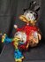 Scrooge sitting on Money Bag Chromed Replica PopArt Cartoon Comic Sculpture 40cm 