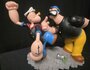 Popeye Brutus Fighting Retired Cartoon Comic Resin Sculpture 19x27cm Boxed_9