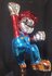 Mario Pop Art Chromed Replica Sculpture Statue on Base Original Color Box