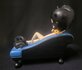Betty Boop on Blue Sofa Kfs Cartoon Comic Collectible Sculpture Retired Used