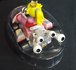 Princes Peach Pull Back Kart Figurine  -  Pvc Pull back cart 12 x 9 cm groot